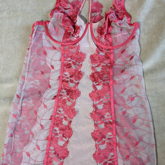 Torrid Mesh Lingerie Chemise size 1 (14/16) Coral - Picture 5 of 12